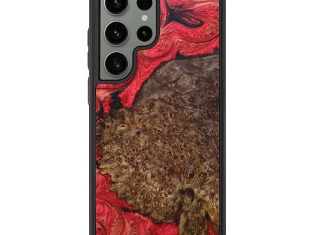 Galaxy S23 Ultra Wood+Resin Phone Case - Addison (Red, 630549) on Sale