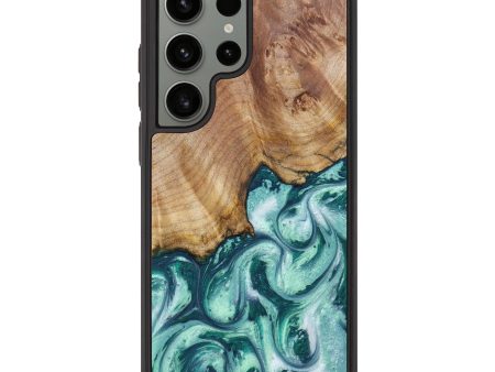 Galaxy S23 Ultra Wood+Resin Phone Case - Alethea (Green, 629128) Discount