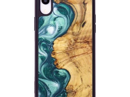 iPhone Xr Wood+Resin Phone Case - Jaqueline (Green, 629148) Online Hot Sale