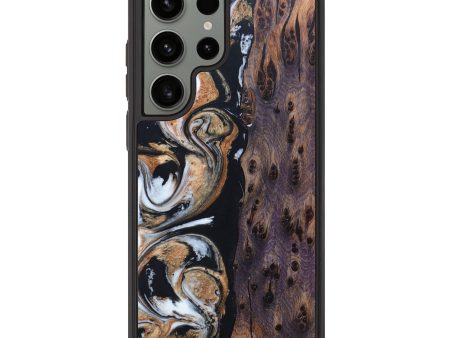 Galaxy S23 Ultra Wood+Resin Phone Case - Alexandro (Black & White, 629952) on Sale