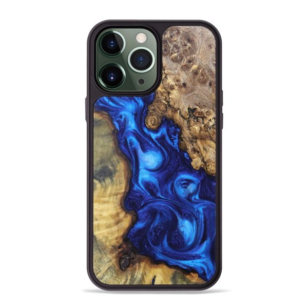 iPhone 13 Pro Max Wood+Resin Phone Case - Alaya (Blue, 628750) Supply