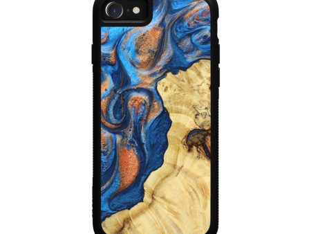 iPhone SE Wood+Resin Phone Case - Priscila (Teal & Gold, 628785) Online