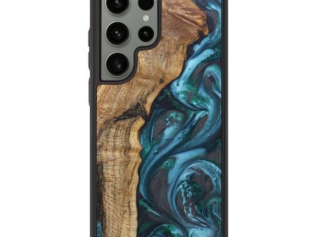 Galaxy S23 Ultra Wood+Resin Phone Case - Adrianne (Green, 628829) Supply