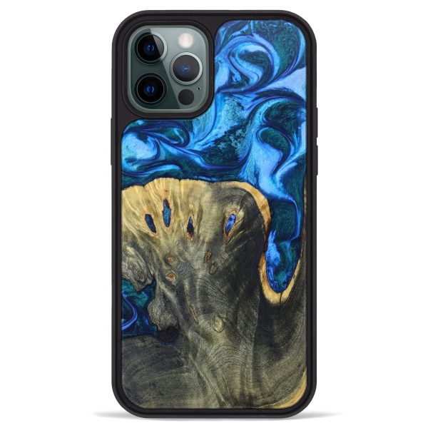 iPhone 12 Pro Max Wood+Resin Phone Case - Karma (Blue, 630735) Sale