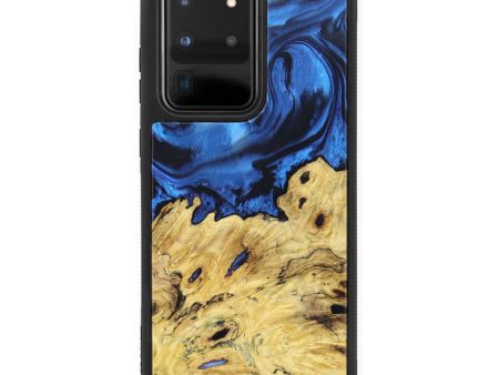 Galaxy S20 Ultra Wood+Resin Phone Case - Arlette (Blue, 629968) Fashion