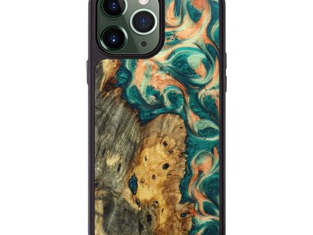 iPhone 13 Pro Max Wood+Resin Phone Case - Eve (Green, 629143) on Sale