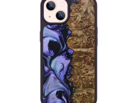 iPhone 14 Wood+Resin Phone Case - Haylee (Purple, 630618) For Discount