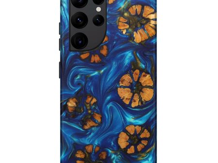 Galaxy S22 Ultra Wood+Resin Live Edge Phone Case - Darrion (Blue, 629001) on Sale