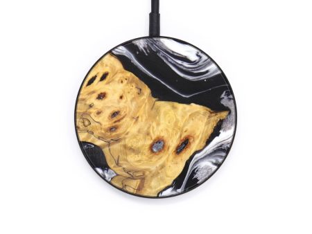 Circle Wood+Resin Wireless Charger - Nehemiah (Black & White, 629529) Online Sale