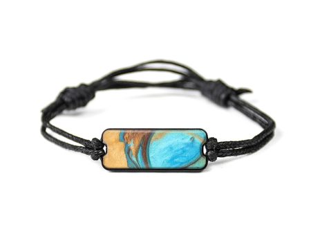 Classic Wood+Resin Bracelet - Mara (Teal & Gold, 629044) Sale