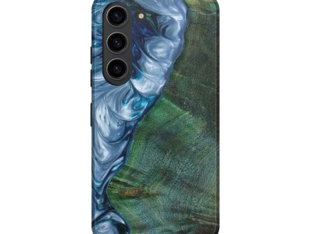 Galaxy S23 Wood+Resin Live Edge Phone Case - Messiah (Blue, 629552) For Discount