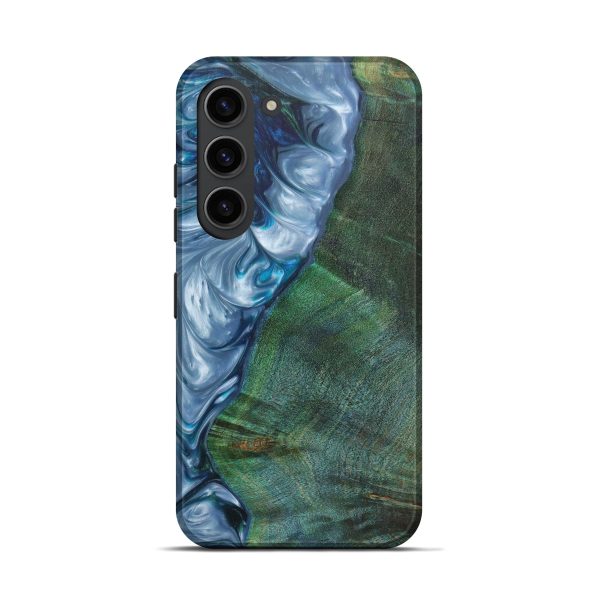 Galaxy S23 Wood+Resin Live Edge Phone Case - Messiah (Blue, 629552) For Discount