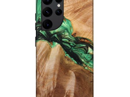 Galaxy S22 Ultra Wood+Resin Live Edge Phone Case - Ainsley (Green, 630117) Online Hot Sale