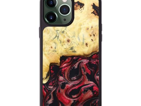 iPhone 13 Pro Max Wood+Resin Phone Case - Stuart (Red, 630578) For Discount