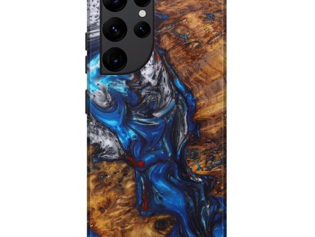 Galaxy S22 Ultra Wood+Resin Live Edge Phone Case - Therese (Blue, 629009) Online