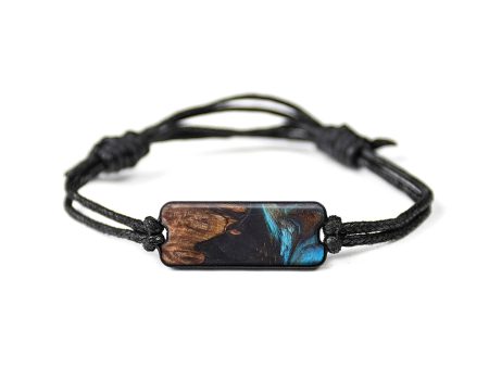 Classic Wood+Resin Bracelet - Mandi (Teal & Gold, 630383) Online