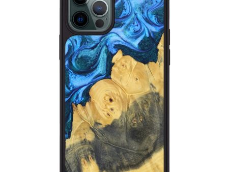 iPhone 12 Pro Max Wood+Resin Phone Case - Maisie (Blue, 630723) Sale