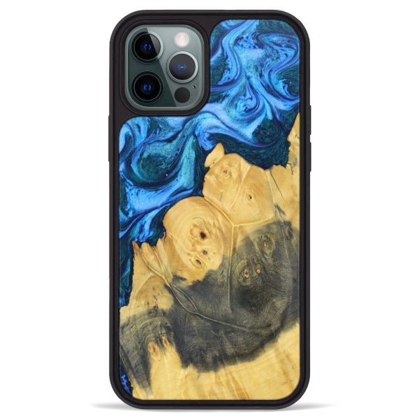 iPhone 12 Pro Max Wood+Resin Phone Case - Maisie (Blue, 630723) Sale