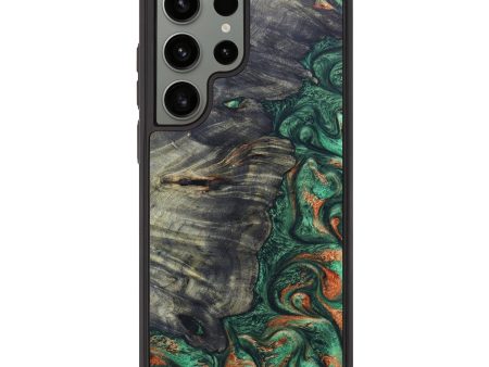 Galaxy S23 Ultra Wood+Resin Phone Case - Cyndi (Green, 629729) on Sale