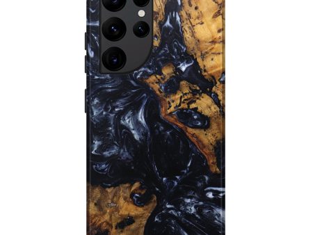 Galaxy S22 Ultra Wood+Resin Live Edge Phone Case - Ricardo (Black & White, 628548) on Sale