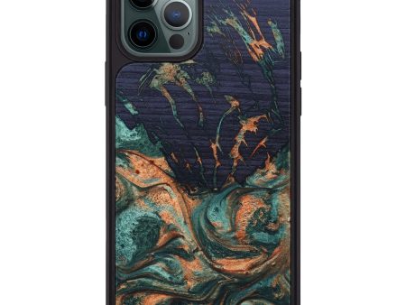 iPhone 12 Pro Max Wood+Resin Phone Case - Kaylani (Green, 630671) Sale