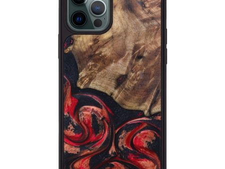 iPhone 12 Pro Max Wood+Resin Phone Case - Lillianna (Red, 629235) For Discount