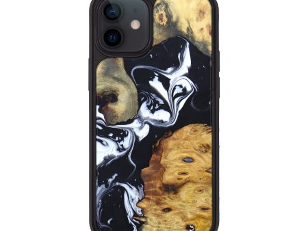 iPhone 12 mini Wood+Resin Phone Case - Kinsey (Black & White, 629435) Discount