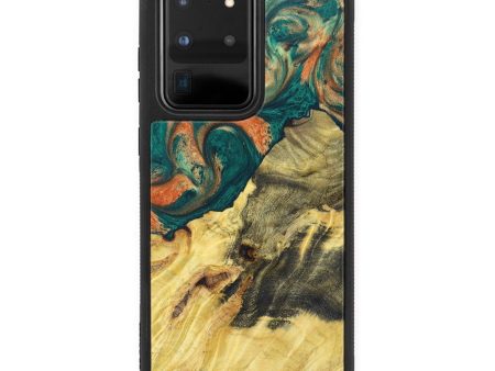 Galaxy S20 Ultra Wood+Resin Phone Case - Justyn (Green, 629136) Fashion