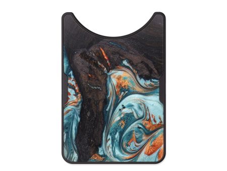 Alloy Wood+Resin Wallet - Chantal (Teal & Gold, 628517) For Cheap