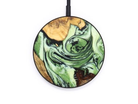 Circle Wood+Resin Wireless Charger - Idris (Green, 629534) Fashion