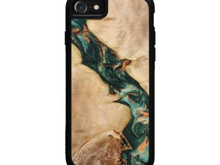 iPhone SE Wood+Resin Phone Case - Kristi (Green, 630614) Online now