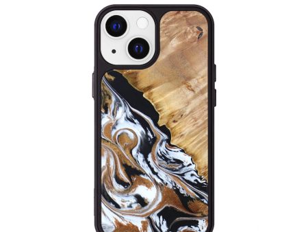 iPhone 13 mini Wood+Resin Phone Case - Brielle (Black & White, 629431) Online