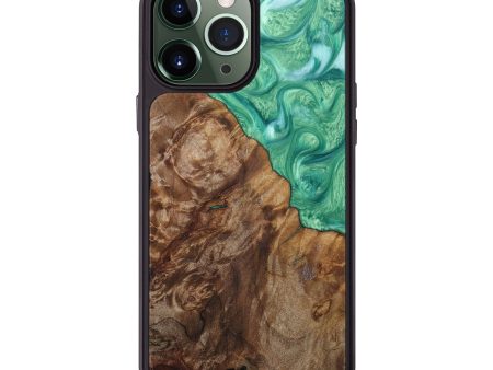 iPhone 13 Pro Max Wood+Resin Phone Case - Tara (Green, 629673) For Cheap