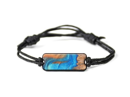 Classic Wood+Resin Bracelet - Sullivan (Teal & Gold, 629025) on Sale