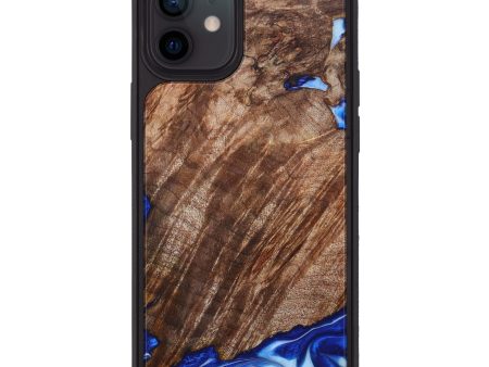 iPhone 12 Wood+Resin Phone Case - Elodie (Blue, 629961) on Sale