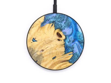 Circle Wood+Resin Wireless Charger - Dennis (Blue, 629536) Online Sale