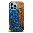 iPhone 14 Pro Max Wood+Resin Live Edge Phone Case - Aura (Teal & Gold, 628977) Online Hot Sale