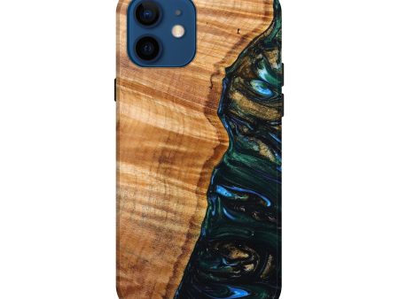 iPhone 12 Wood+Resin Live Edge Phone Case - Ciarra (Green, 630101) Sale