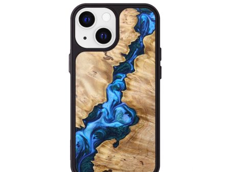 iPhone 13 mini Wood+Resin Phone Case - Chantel (Blue, 630741) For Discount