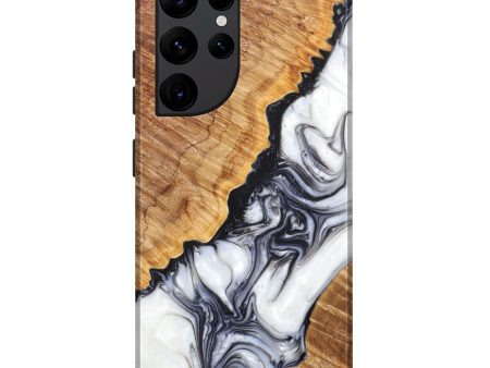 Galaxy S22 Ultra Wood+Resin Live Edge Phone Case - Alaiyah (Black & White, 628970) Fashion