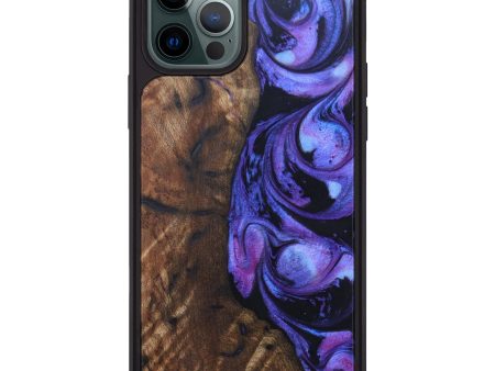 iPhone 12 Pro Max Wood+Resin Phone Case - Aldo (Purple, 628849) Online now