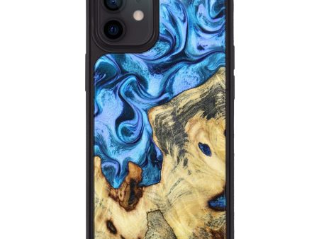 iPhone 12 Wood+Resin Phone Case - Halley (Blue, 629479) Online now