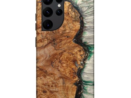 Galaxy S22 Ultra Wood+Resin Live Edge Phone Case - Jayden (Green, 630111) Hot on Sale