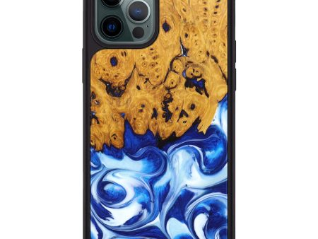 iPhone 12 Pro Max Wood+Resin Phone Case - Krista (Blue, 629987) Discount