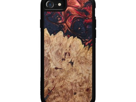 iPhone SE Wood+Resin Phone Case - Chase (Red, 628264) For Cheap