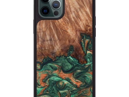 iPhone 12 Pro Max Wood+Resin Phone Case - Bennie (Green, 629701) Online Sale