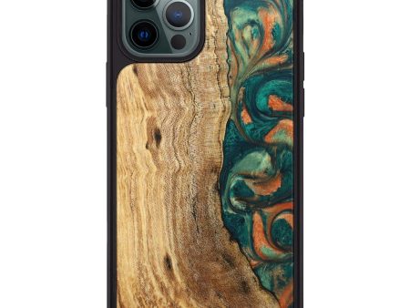 iPhone 12 Pro Max Wood+Resin Phone Case - Laylani (Green, 629139) Hot on Sale