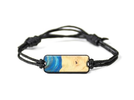 Classic Wood+Resin Bracelet - Teri (Teal & Gold, 629030) For Discount