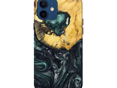 iPhone 12 Wood+Resin Live Edge Phone Case - Nikolas (Green, 628983) For Discount