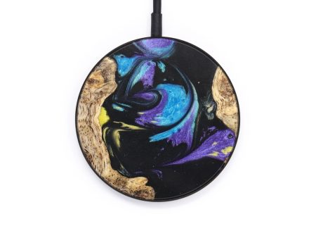 Circle Wood+Resin Wireless Charger - Tonja (Purple, 629532) Sale